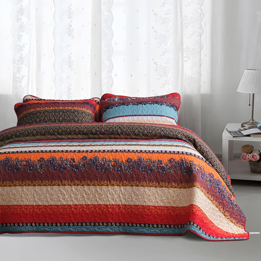 Bohemian Quilted Soft Coverlet Bedding Set(3PCS)