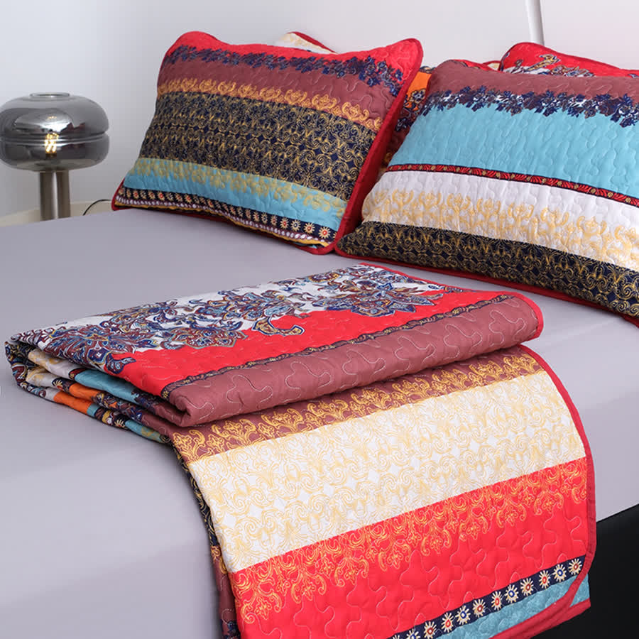 Bohemian Quilted Soft Coverlet Bedding Set(3PCS)