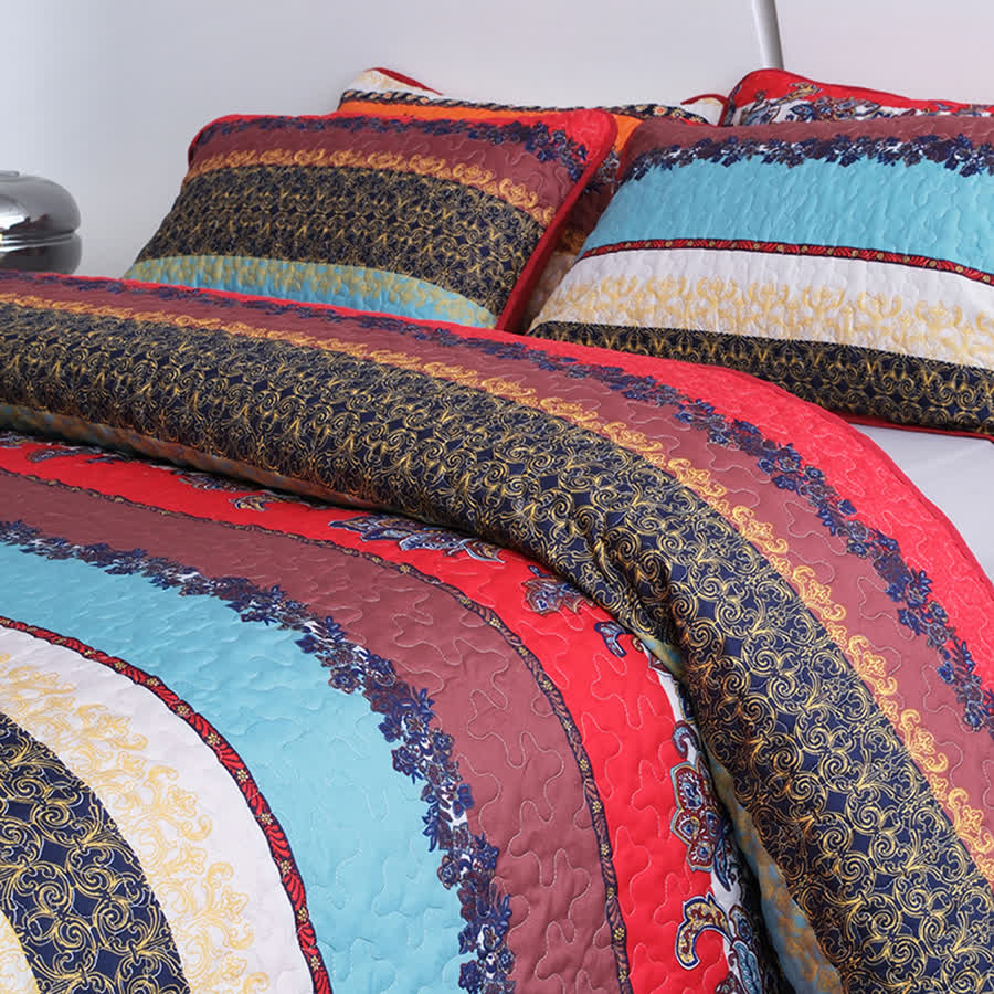 Bohemian Quilted Soft Coverlet Bedding Set(3PCS)