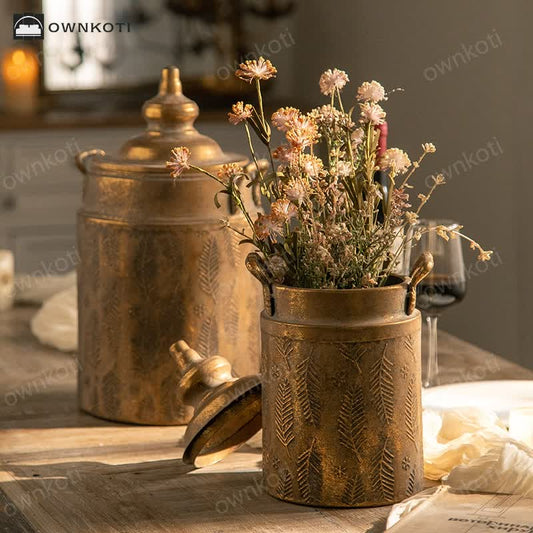 Retro Palace Style Creative Iron Flower Vase