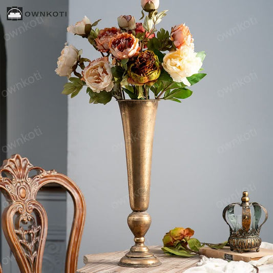 Vintage golden vase decorative ornament