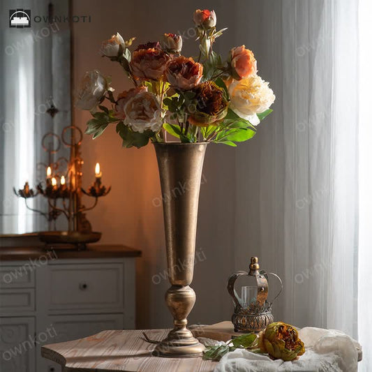 Vintage golden vase decorative ornament