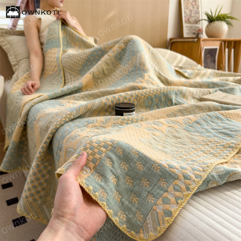 Three Layers Gauze Retro Comfy Lightweight Quilt