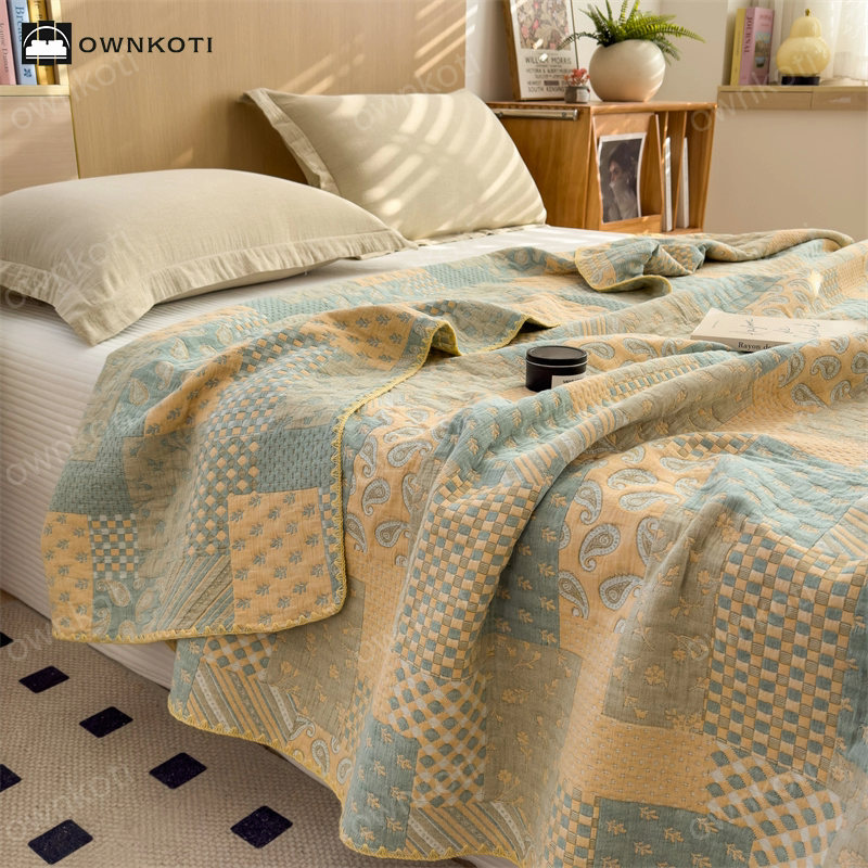 Three Layers Gauze Retro Comfy Lightweight Quilt