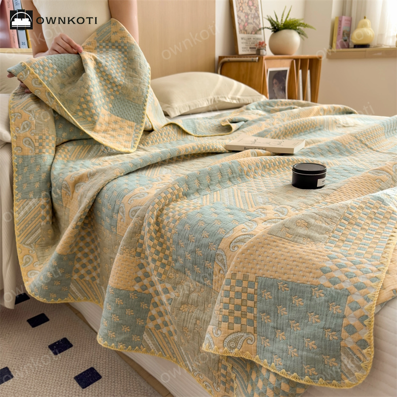 Three Layers Gauze Retro Comfy Lightweight Quilt
