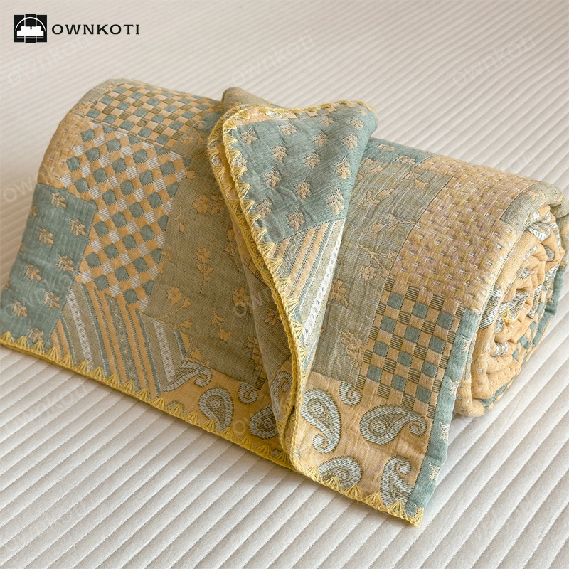 Three Layers Gauze Retro Comfy Lightweight Quilt