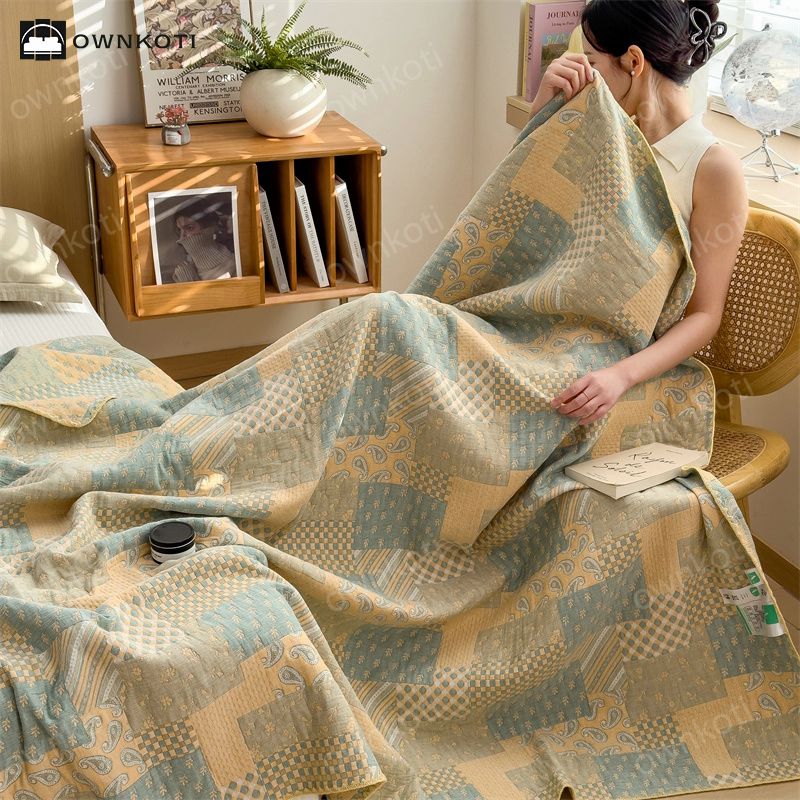 Three Layers Gauze Retro Comfy Lightweight Quilt