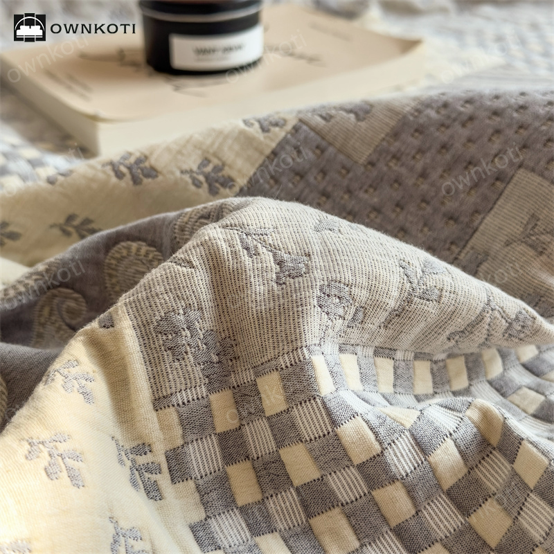 Three Layers Gauze Retro Comfy Lightweight Quilt