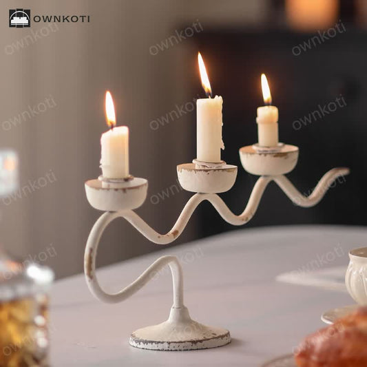 Retro Iron Branch Shape Table Candle Holder Ornament