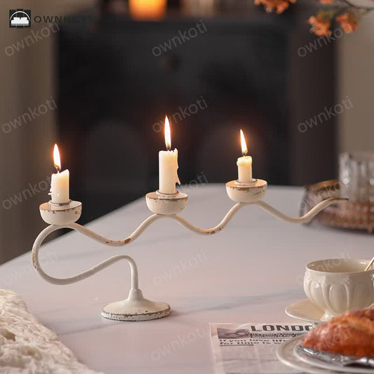 Retro Iron Branch Shape Table Candle Holder Ornament