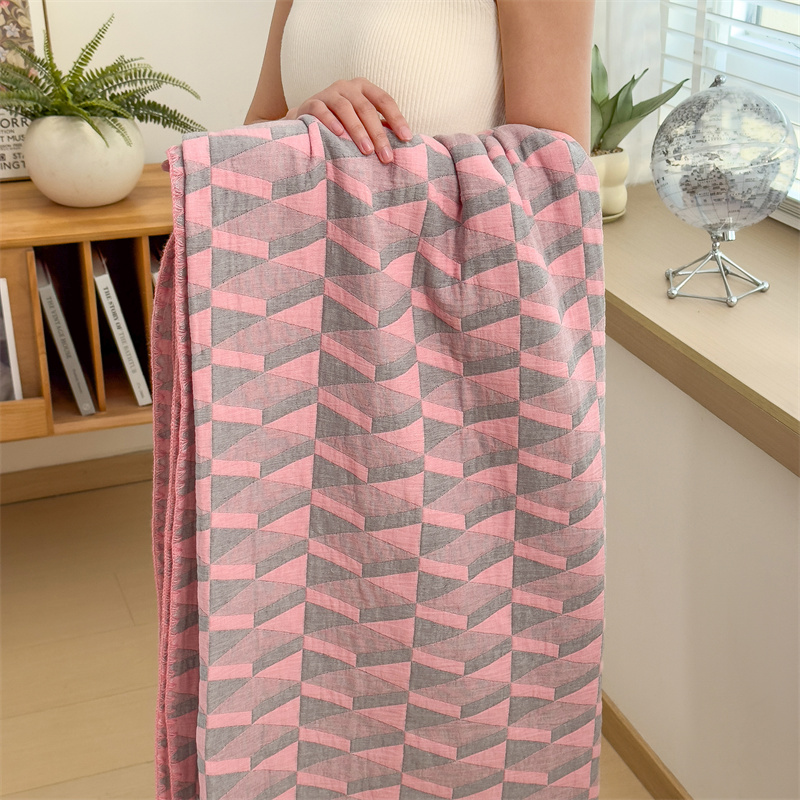 Simple Geometric Cotton Gauze Comfy Quilt