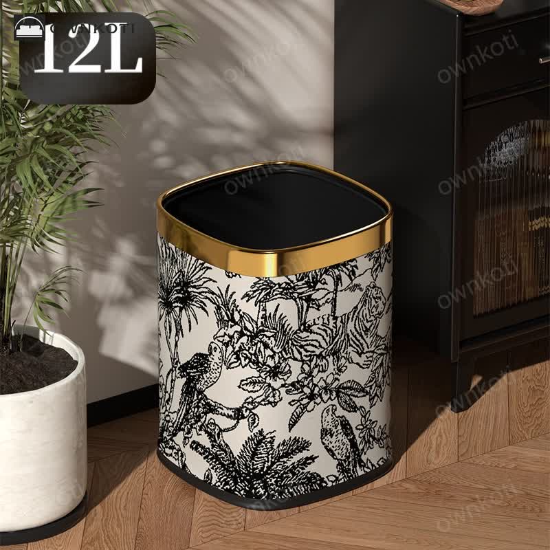 Double-layer Retro Forest Square Trash Can