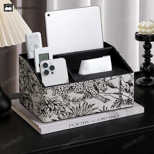 Vintage Leather Storage Tissue Box Cover