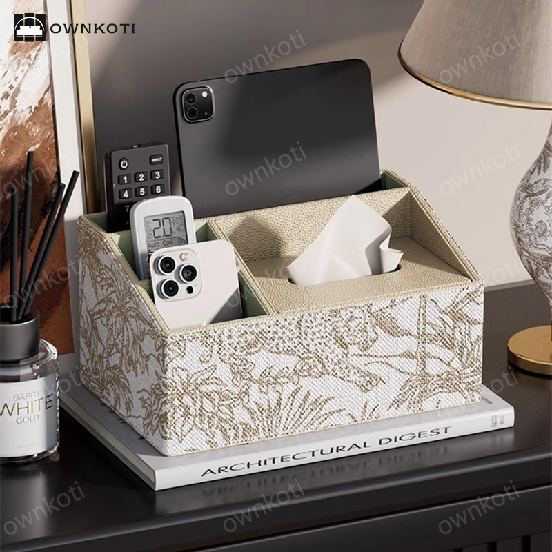 Vintage Leather Storage Tissue Box Cover