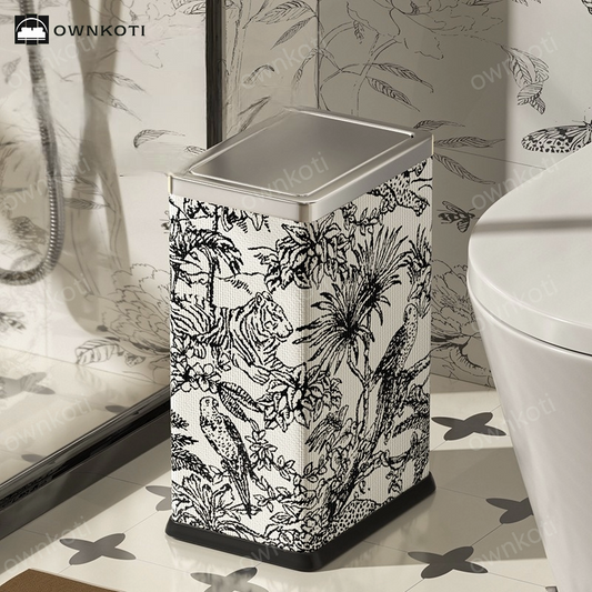 Forest Rectangular Trash Can with Swing Lid