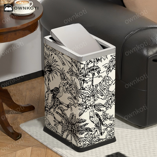 Forest Rectangular Trash Can with Swing Lid