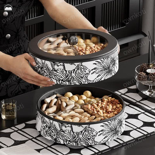 Rotating Serving Dry Fruit Trays with Lid