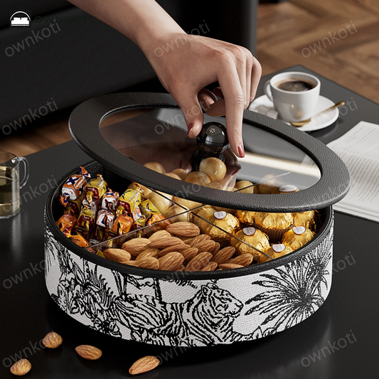 Rotating Serving Dry Fruit Trays with Lid