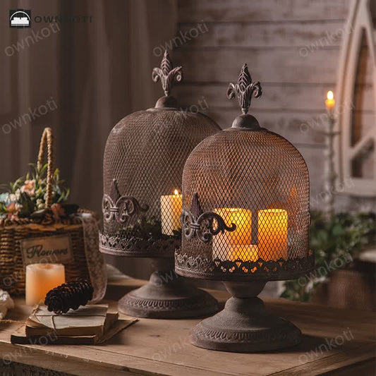 Retro Iron Birdcage Candle Holder Ornament