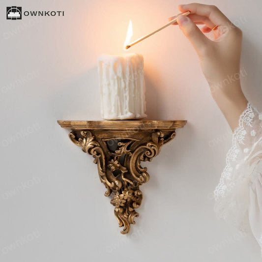 Retro Baroque Carved Wall Shelf