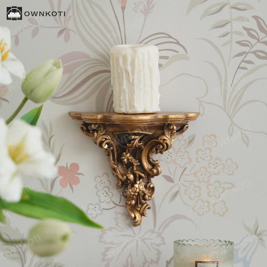 Retro Baroque Carved Wall Shelf