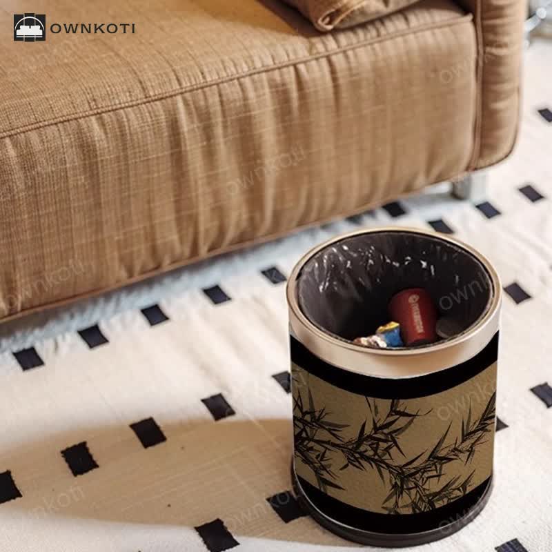 Luxurious Style Rural Bamboo Trash Can