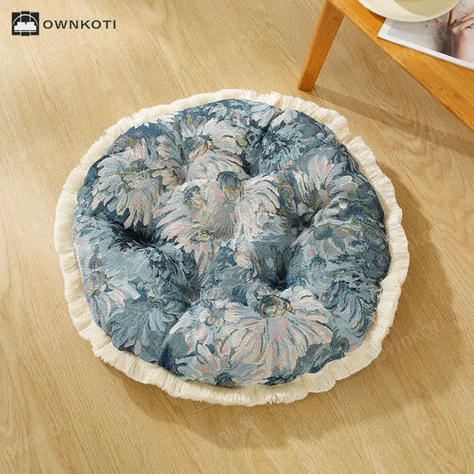 Tassel Oil-painting Decorative Soft Chair Cushion