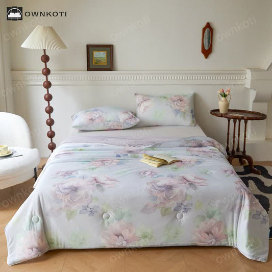 Blooming Flower Cooling Lightweight Quilt