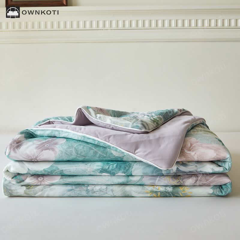 Elegant Floral Breathable Cooling Quilt