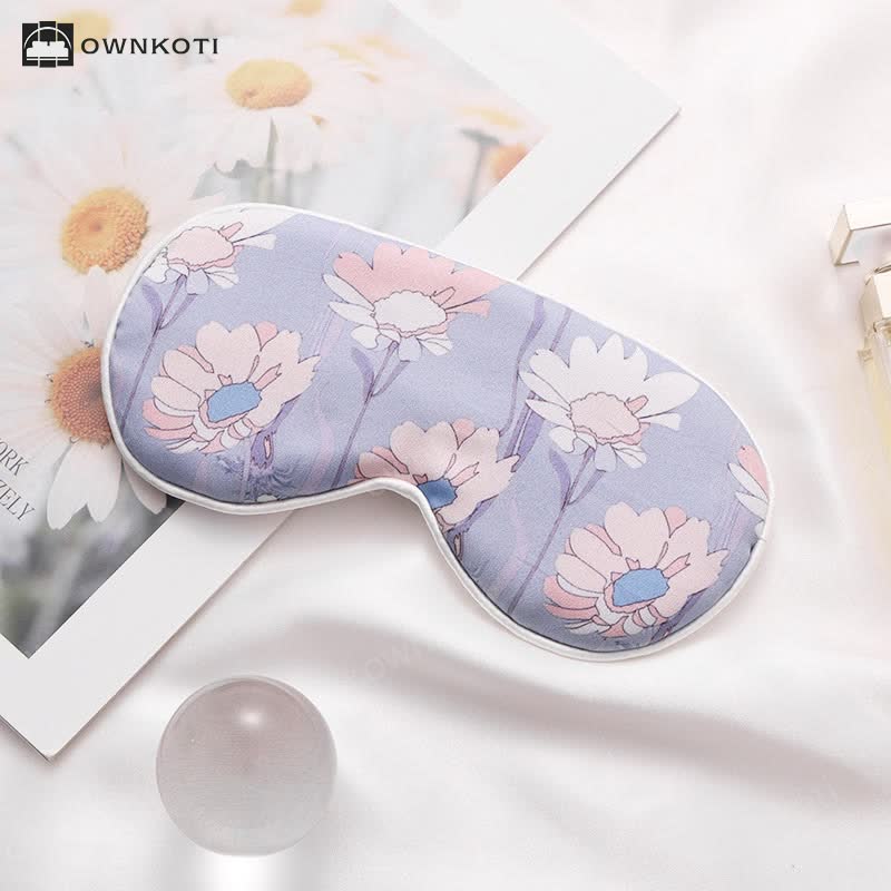 Art Flower Print Imitation Silk Sleep Eye Mask