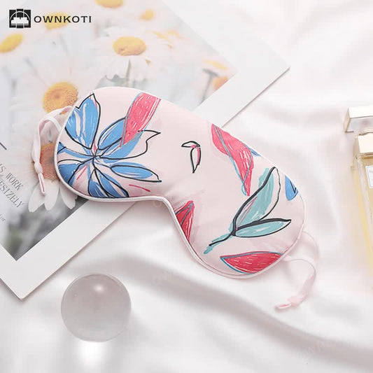 Art Flower Print Imitation Silk Sleep Eye Mask
