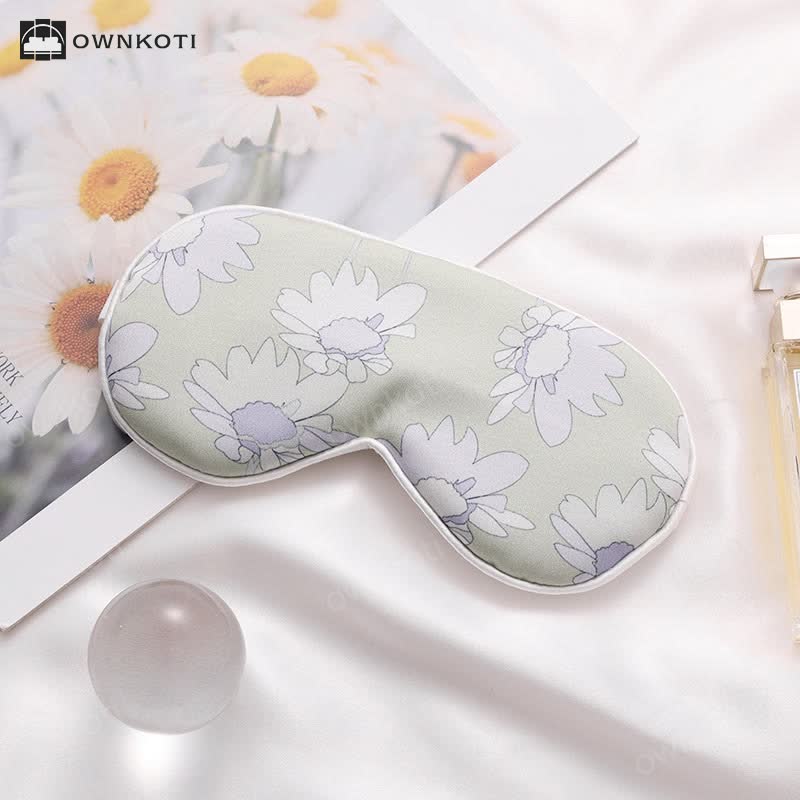 Art Flower Print Imitation Silk Sleep Eye Mask