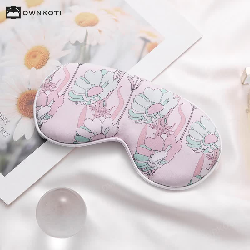 Art Flower Print Imitation Silk Sleep Eye Mask