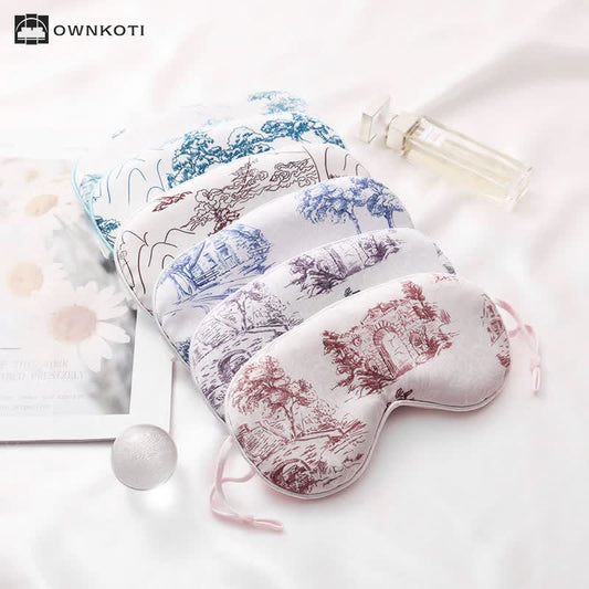 Landscape Print Imitation Silk Sleep Eye Mask
