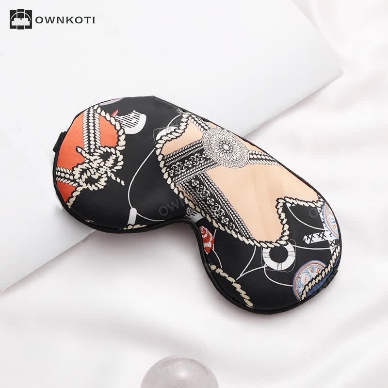 Ethnic Style Print Imitation Silk Sleep Eye Mask