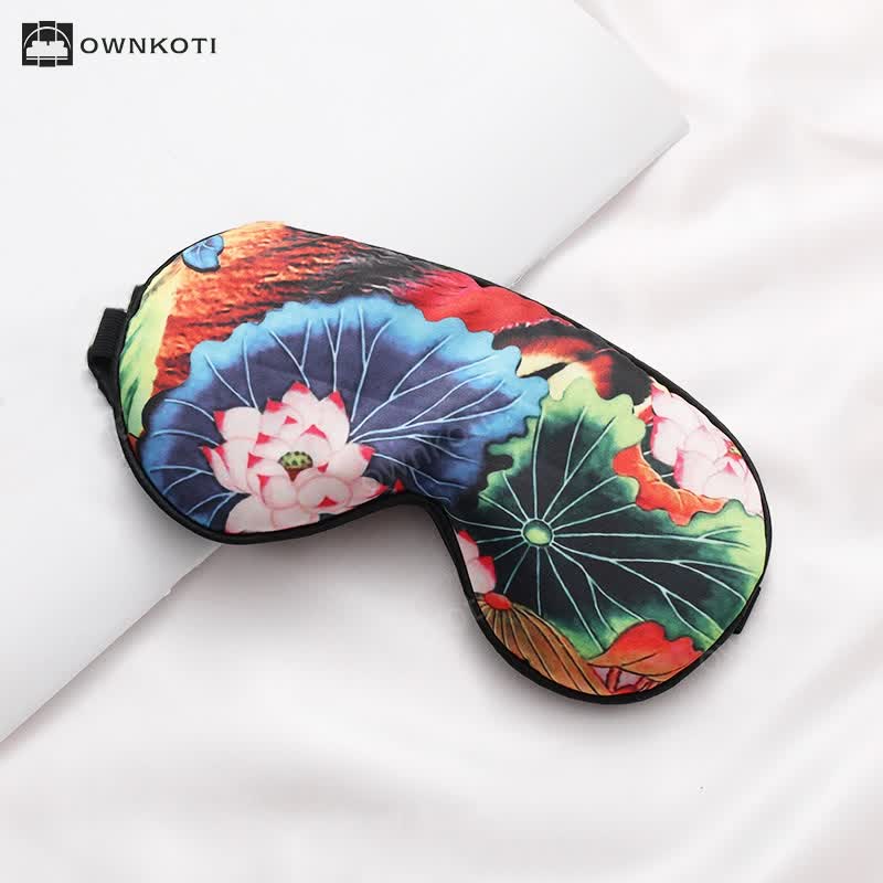 Ethnic Style Print Imitation Silk Sleep Eye Mask