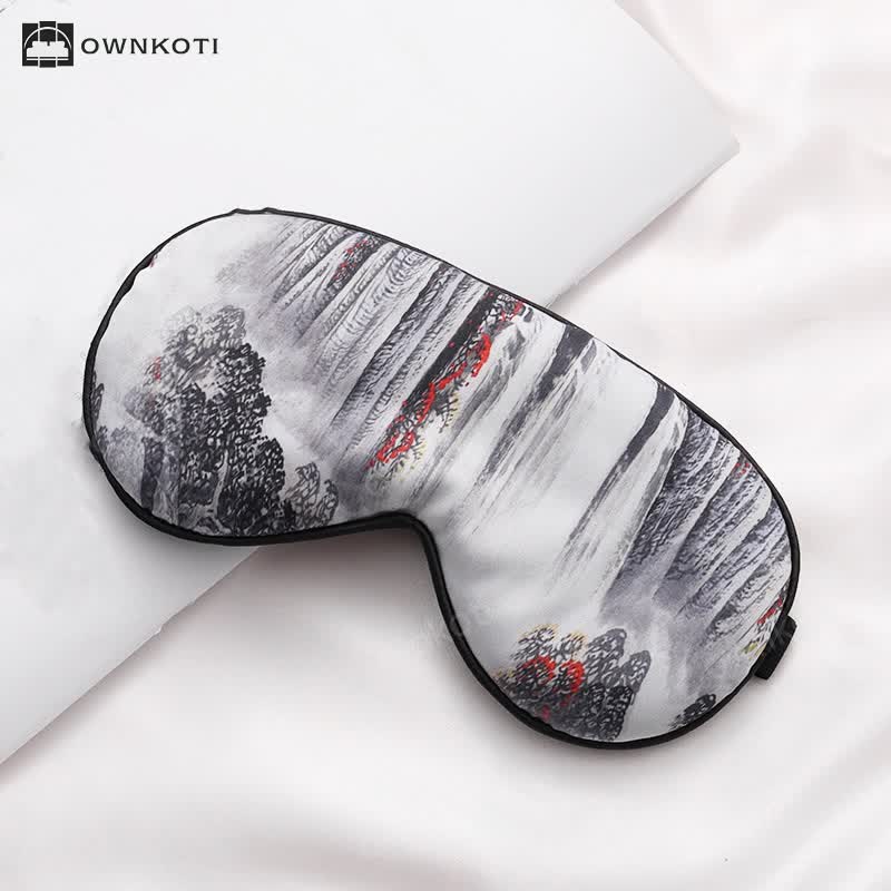 Ethnic Style Print Imitation Silk Sleep Eye Mask