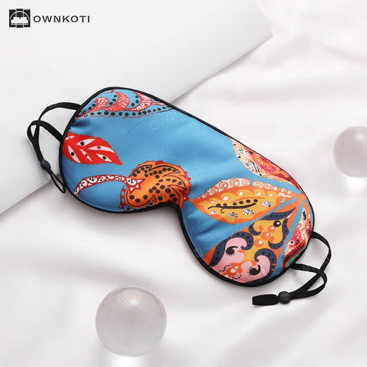 Ethnic Style Print Imitation Silk Sleep Eye Mask