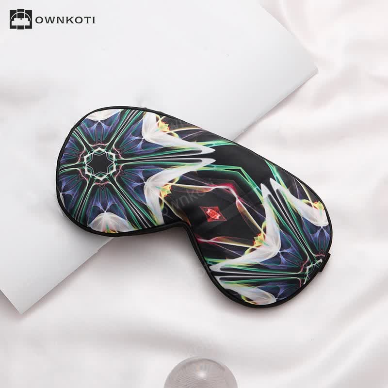 Ethnic Style Print Imitation Silk Sleep Eye Mask