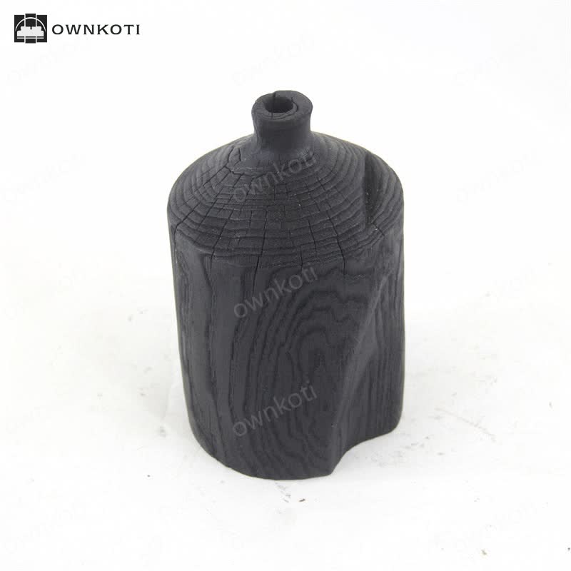 Wooden Black Vase Art Decorative Ornament
