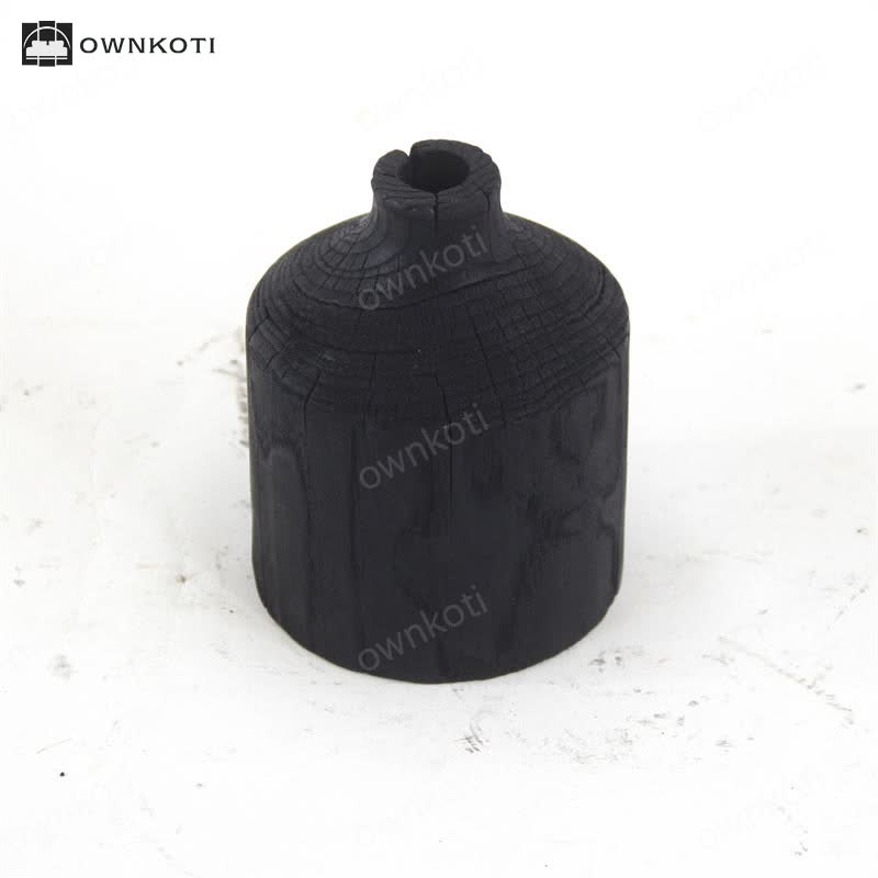 Wooden Black Vase Art Decorative Ornament