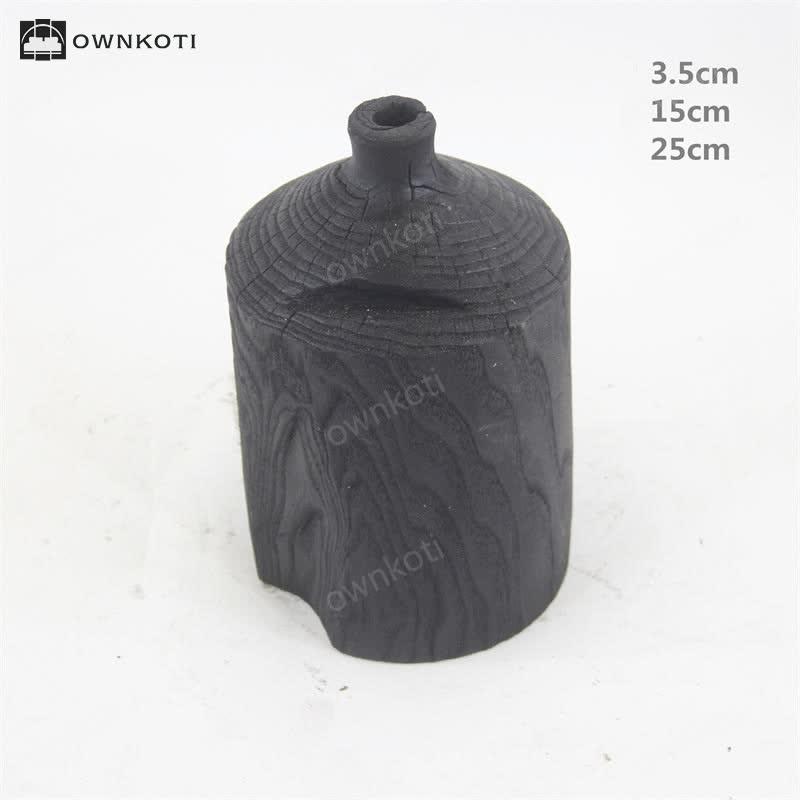 Wooden Black Vase Art Decorative Ornament