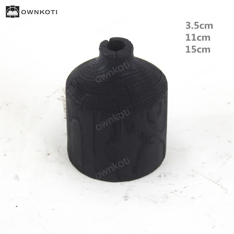 Wooden Black Vase Art Decorative Ornament
