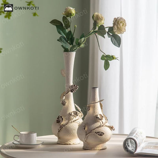 Vintage Carved Iron Vase Decorative Ornament