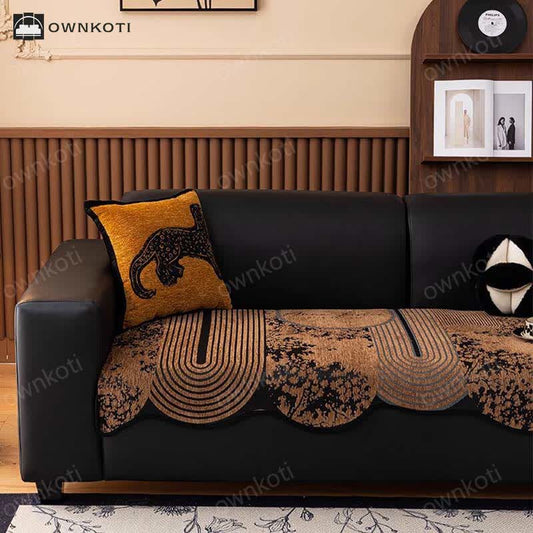 Retro Wave Plant Non-slip Sofa Cover