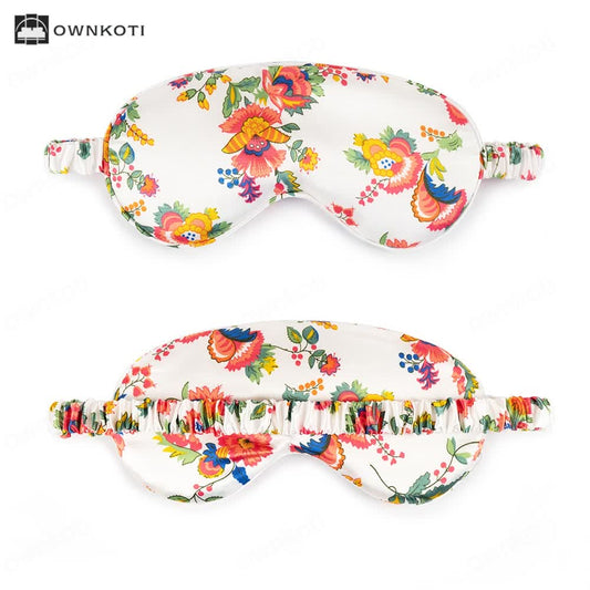 Cute Printed Silk Blackout Sleep Eye Mask