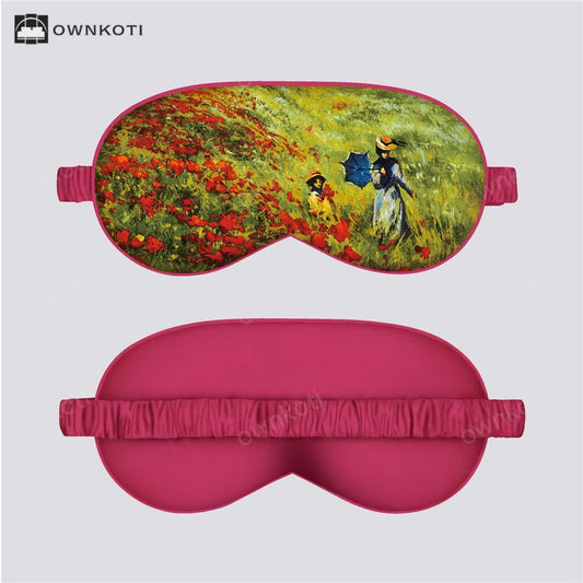 Art Floral Print Silk Satin Eye Mask