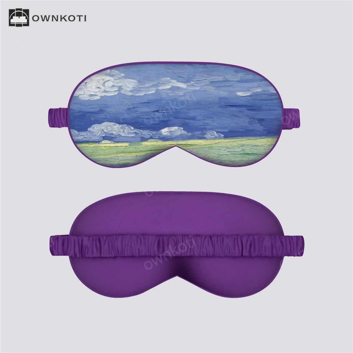 Artistic Floral Botanical Print Silk Satin Eye Mask