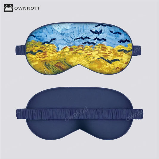 Artistic Floral Botanical Print Silk Satin Eye Mask