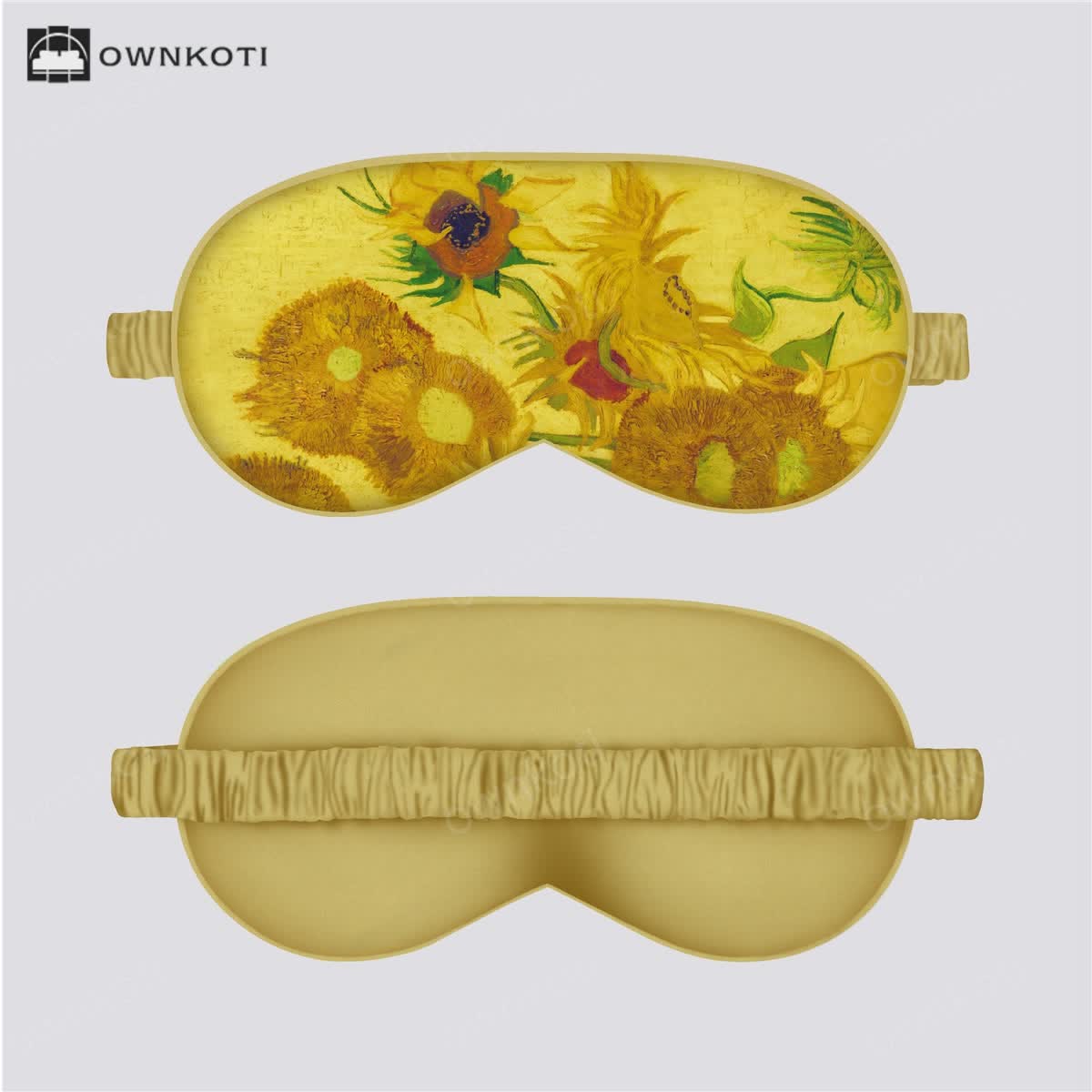 Artistic Floral Botanical Print Silk Satin Eye Mask